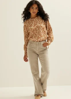 Discount Cotton Club Top met print bruin