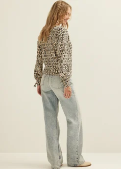 Online Cotton Club Top met print camel