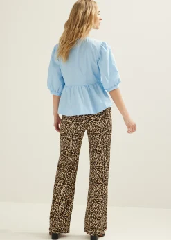 Discount Cotton Club Top met strikjes lichtblauw
