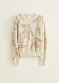 Hot Cotton Club Trui met jacquard bloemen kit