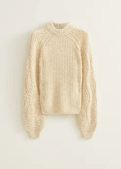 Sale Cotton Club trui met kabel detail lichtzand