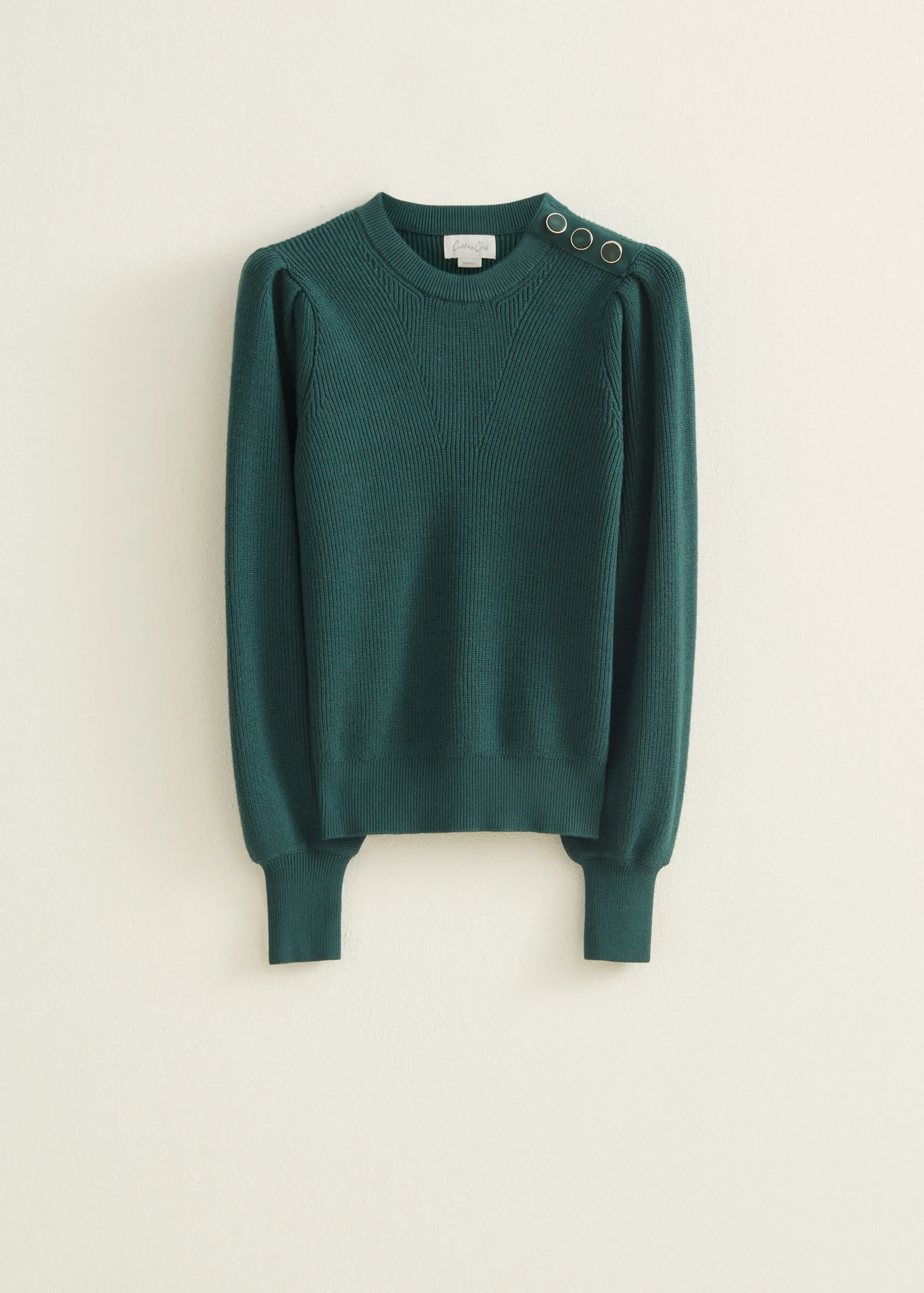 Clearance Cotton Club Trui met knopen donkeraqua