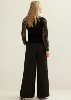 Sale Cotton Club Trui met paillet mouwen zwart
