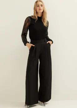 Sale Cotton Club Trui met paillet mouwen zwart