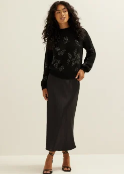 Online Cotton Club Trui met pailletten zwart