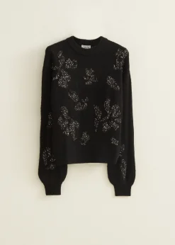Online Cotton Club Trui met pailletten zwart