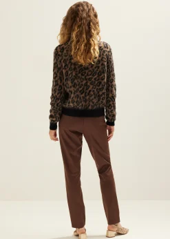 Fashion Cotton Club Trui met panterprint meerkleurig