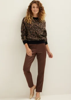 Fashion Cotton Club Trui met panterprint meerkleurig