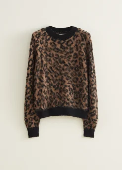 Fashion Cotton Club Trui met panterprint meerkleurig
