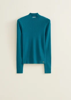 New Cotton Club Trui met rib detail taupe,dark