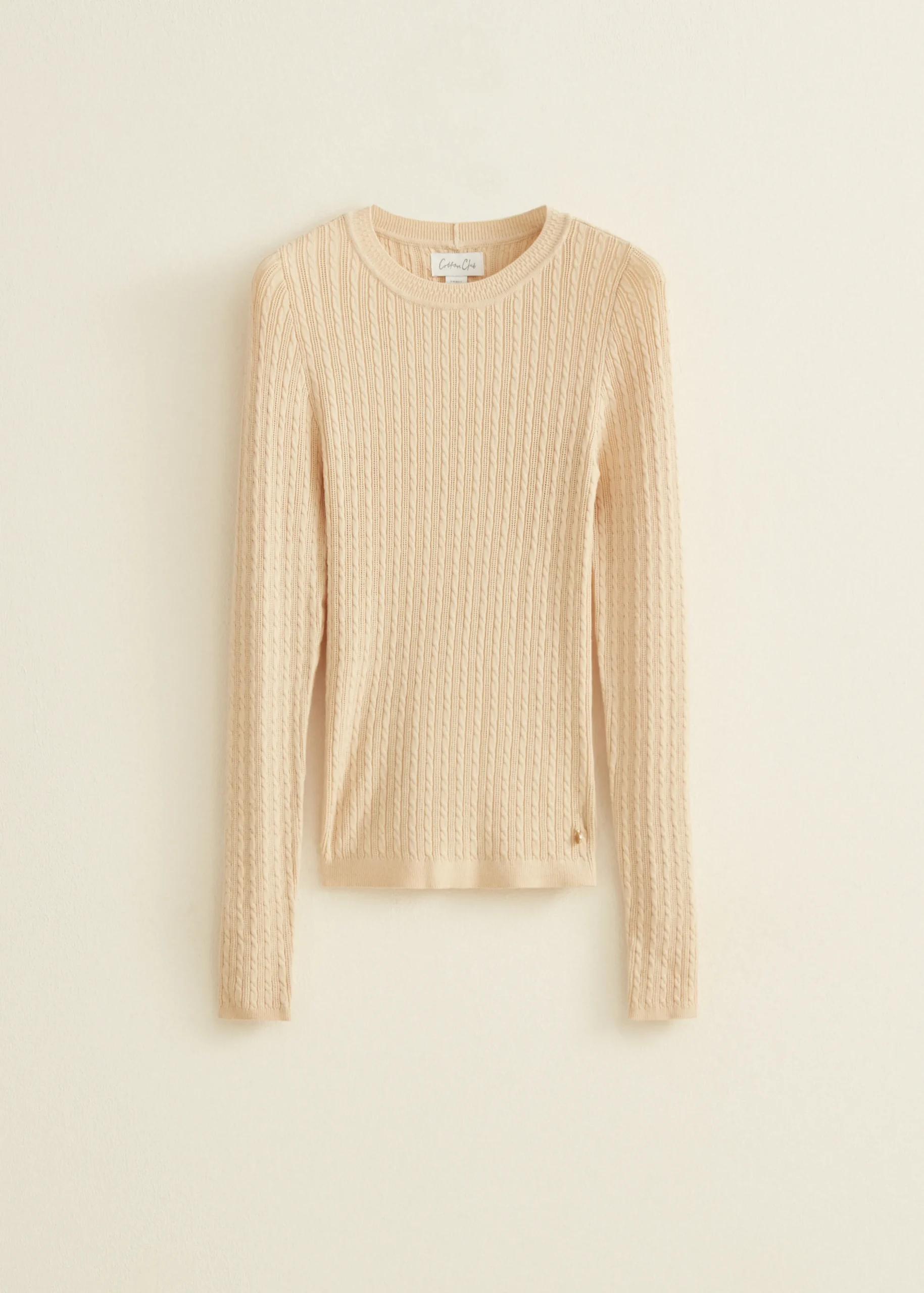 Discount Cotton Club Trui met structuur lichtzand