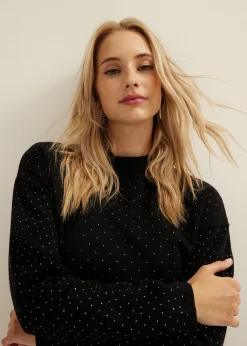 Fashion Cotton Club Trui met studs zwart
