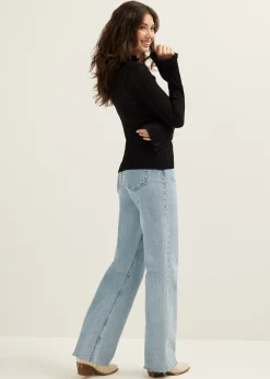Discount Cotton Club Trui met trompet mouwen zwart
