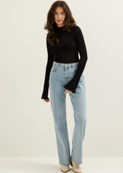 Discount Cotton Club Trui met trompet mouwen zwart