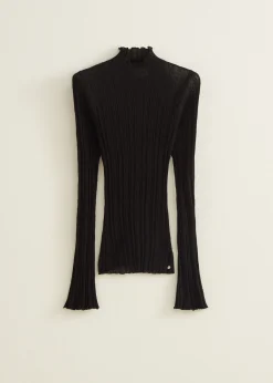 Discount Cotton Club Trui met trompet mouwen zwart