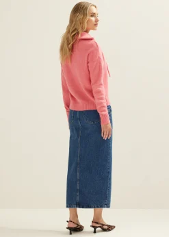 Hot Cotton Club Trui met veter detail rose