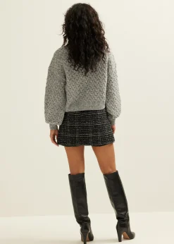 Outlet Cotton Club Trui met zigzag patroon middengrijsgem&ecirc;leerd