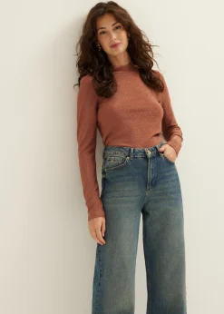 Online Cotton Club T-shirt lange mouw met lurex rose,vintage