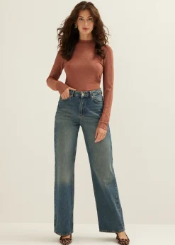 Online Cotton Club T-shirt lange mouw met lurex rose,vintage