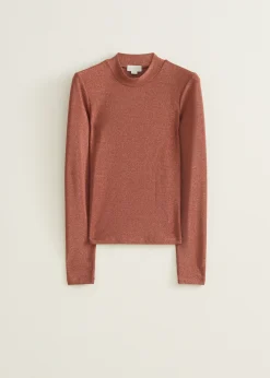 Online Cotton Club T-shirt lange mouw met lurex rose,vintage