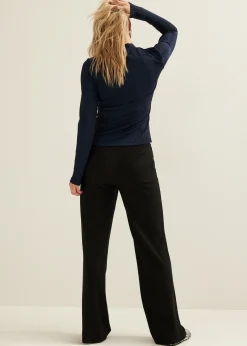 Best Cotton Club T-shirt lange mouw met lurex indigo