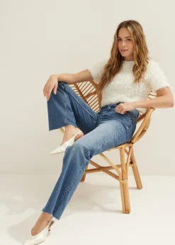Outlet Cotton Club T-shirt met bloemen ecru