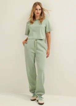 Online Cotton Club T-shirt met contrast details mint