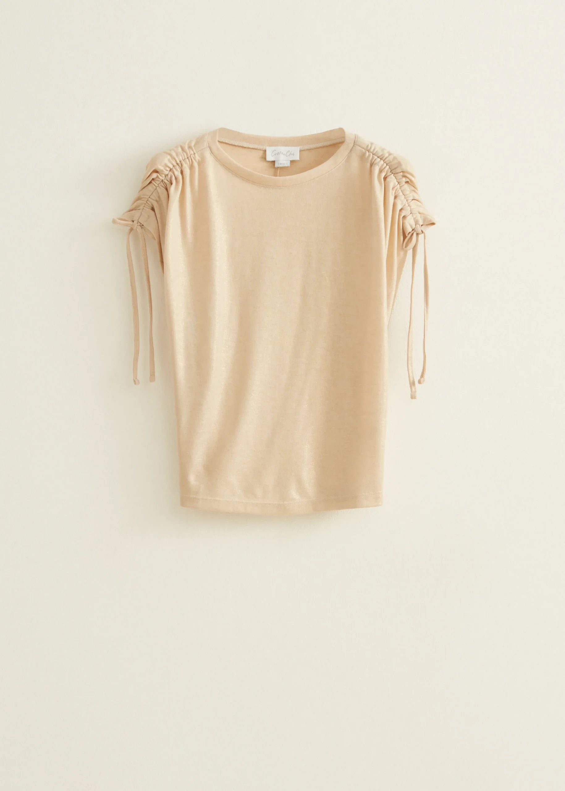 Online Cotton Club T-shirt met drawstring details lichtzand
