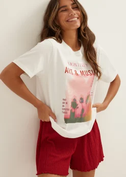 Best Cotton Club T-shirt met fotoprint montery wit,off-white