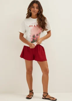 Best Cotton Club T-shirt met fotoprint montery wit,off-white