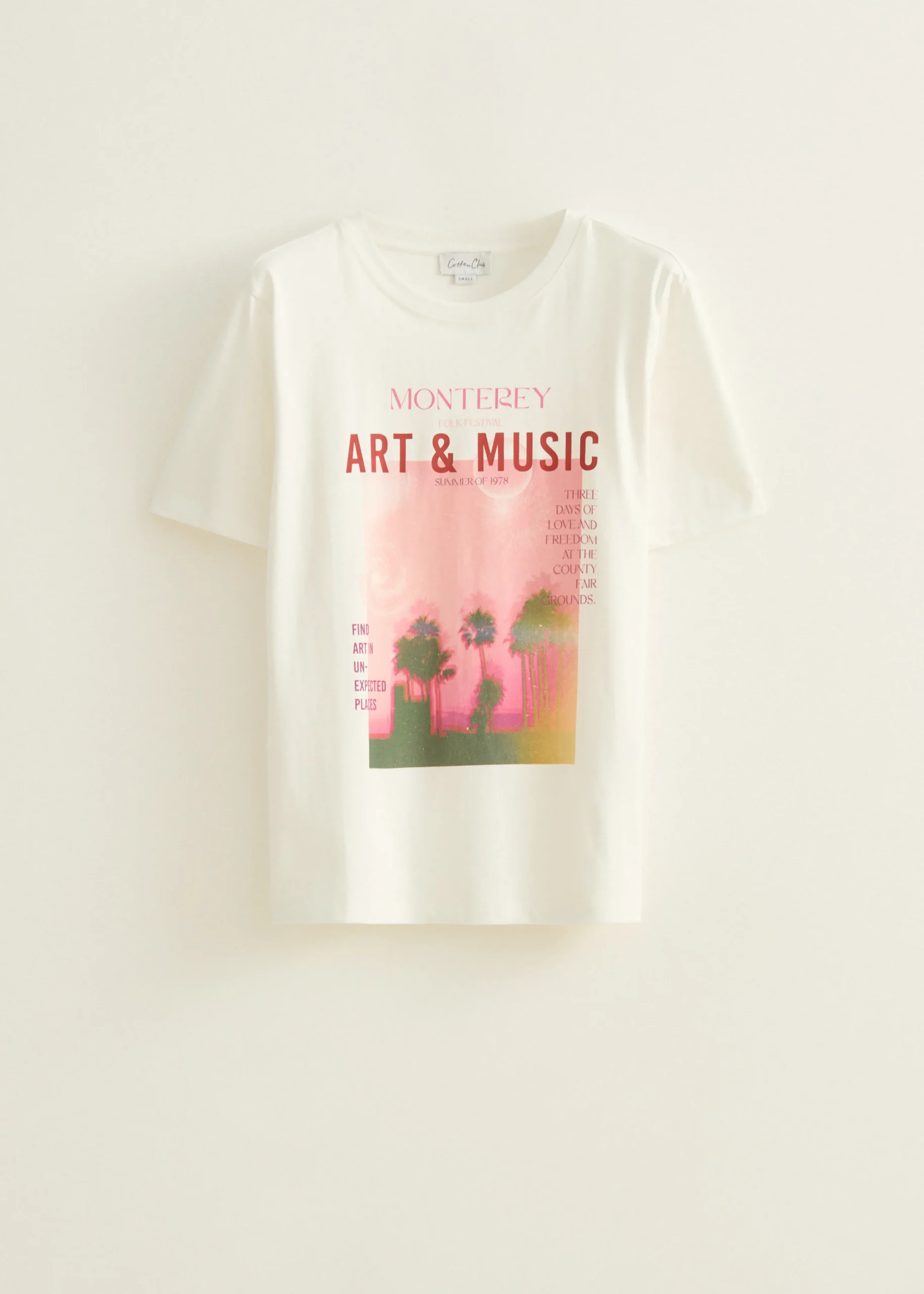 Best Cotton Club T-shirt met fotoprint montery wit,off-white