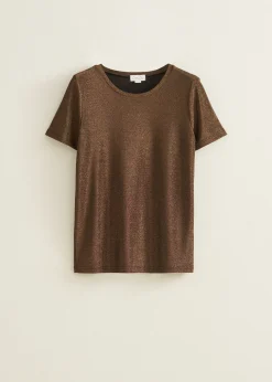 Online Cotton Club T-shirt met glitter goud