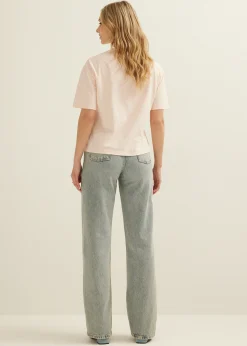 Clearance Cotton Club T-shirt met kralen crush lichtroze