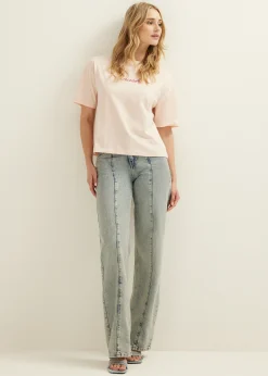 Clearance Cotton Club T-shirt met kralen crush lichtroze