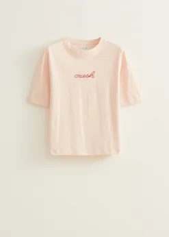 Clearance Cotton Club T-shirt met kralen crush lichtroze