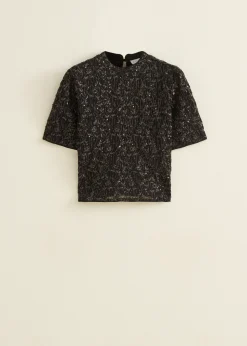 Discount Cotton Club T-shirt met pailletten zwart