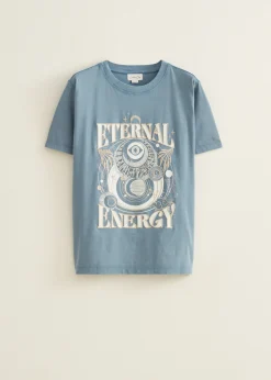 Sale Cotton Club t-shirt met print eternal middenblauw