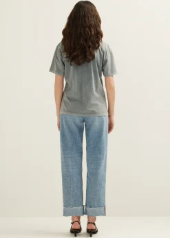 Online Cotton Club T-shirt met print magical grijs,acidwash
