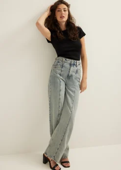 Discount Cotton Club t-shirt met rib structuur zwart