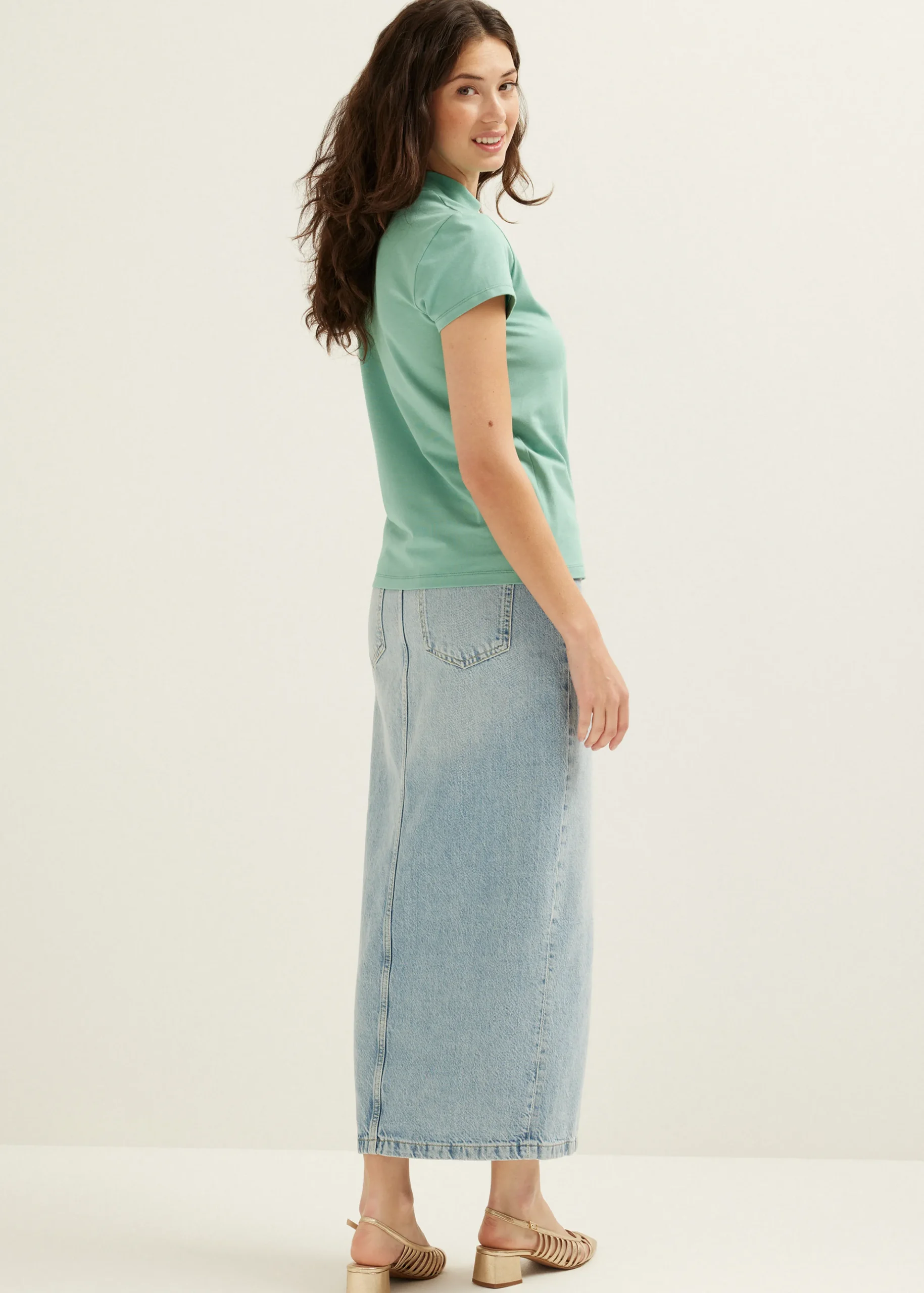 Hot Cotton Club T-shirt met turtleneck mint,donker