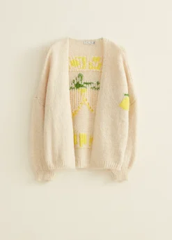 Fashion Cotton Club Vest met artwork geel