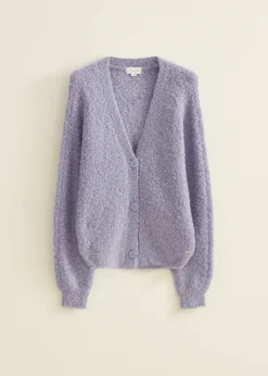 Online Cotton Club Vest met boucle structuur lavendel