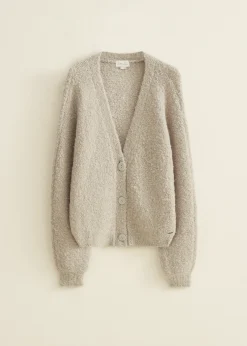 Clearance Cotton Club Vest met boucle structuur grijs,lichtmelee
