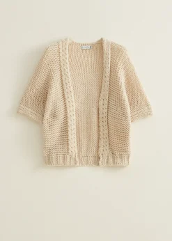 Fashion Cotton Club Vest met gevlochten details ecru