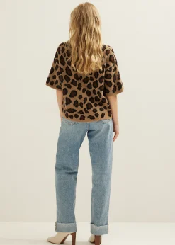 Hot Cotton Club Vest met panterprint meerkleurig