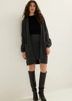 Sale Cotton Club Vest met rib structuur antracietgemêleerd
