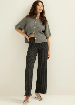 Hot Cotton Club Vest met strass knopen middengrijsgem&ecirc;leerd
