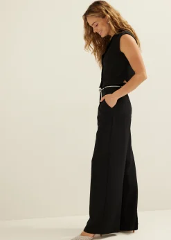 Outlet Cotton Club Wide leg pantalon zwart