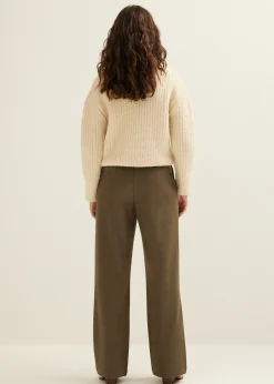 Fashion Cotton Club Wijde broek jersey groen,denne