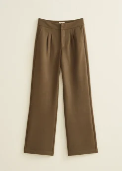 Fashion Cotton Club Wijde broek jersey groen,denne